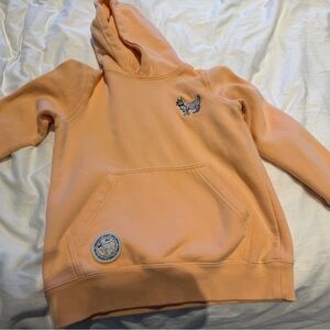 Peach Kids Hoodie with Embroidered Patch